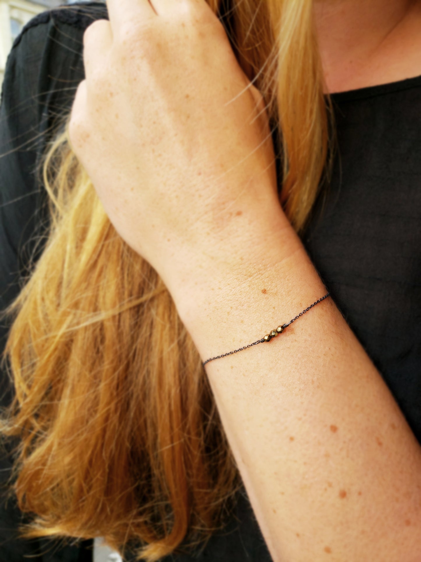 Armband schwarz Glitzer