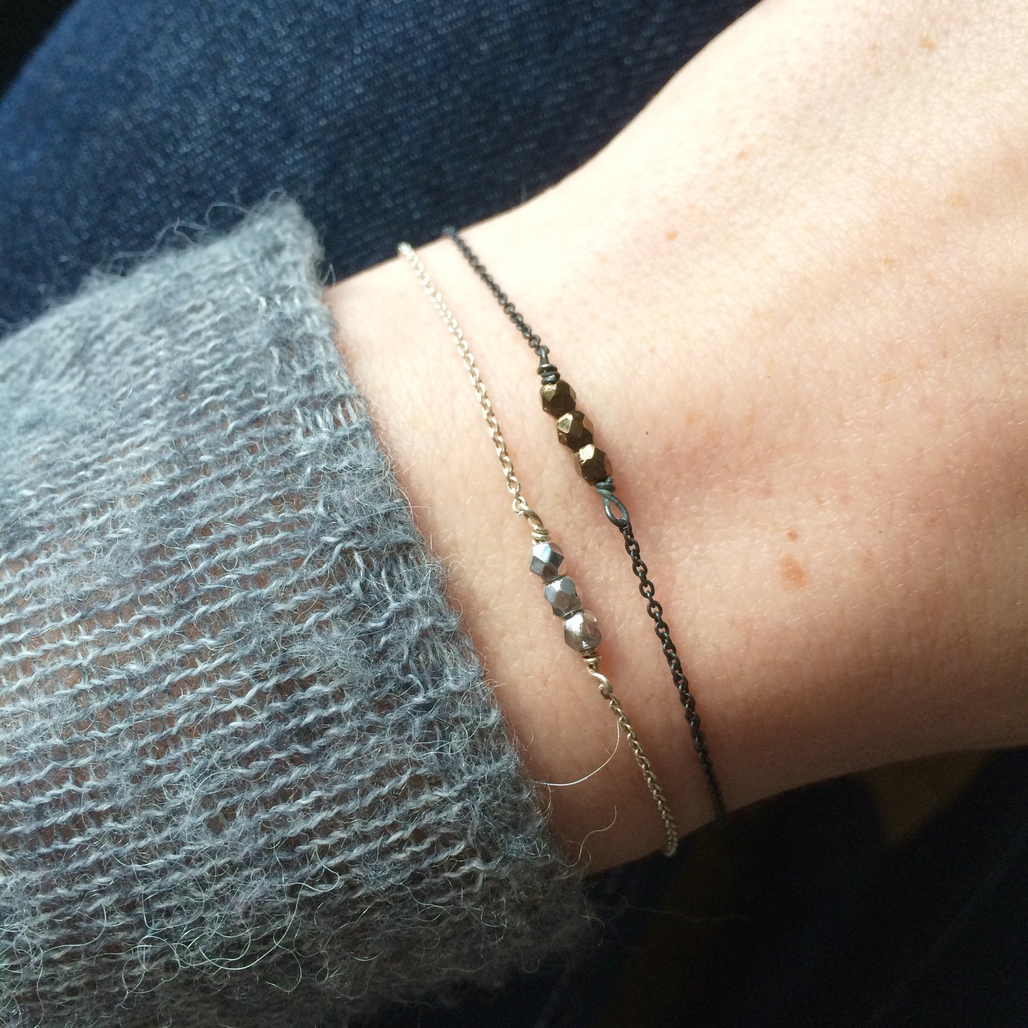 Armband-schwarz-silber-Glitzer