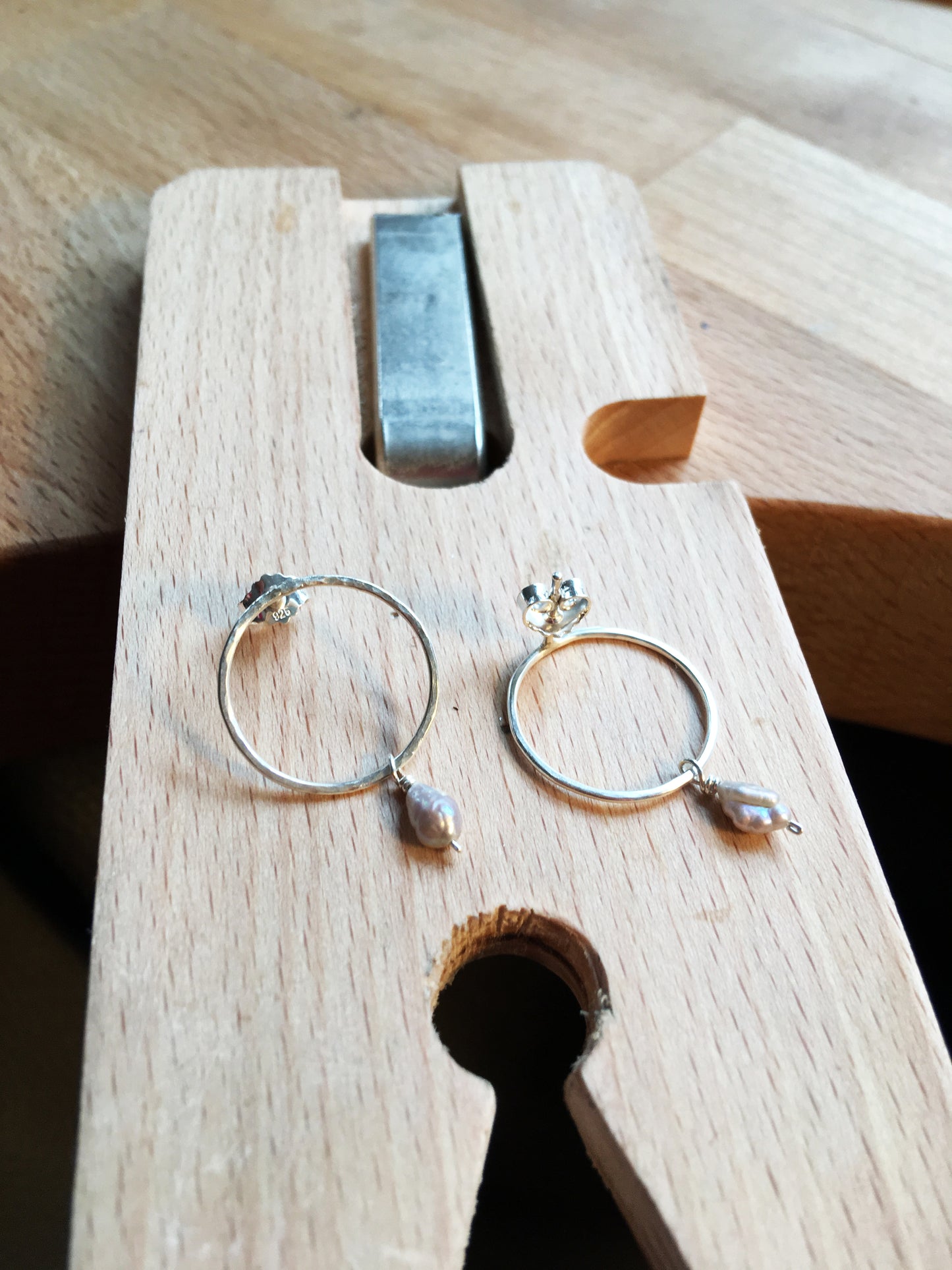 Creolen Perlen silber