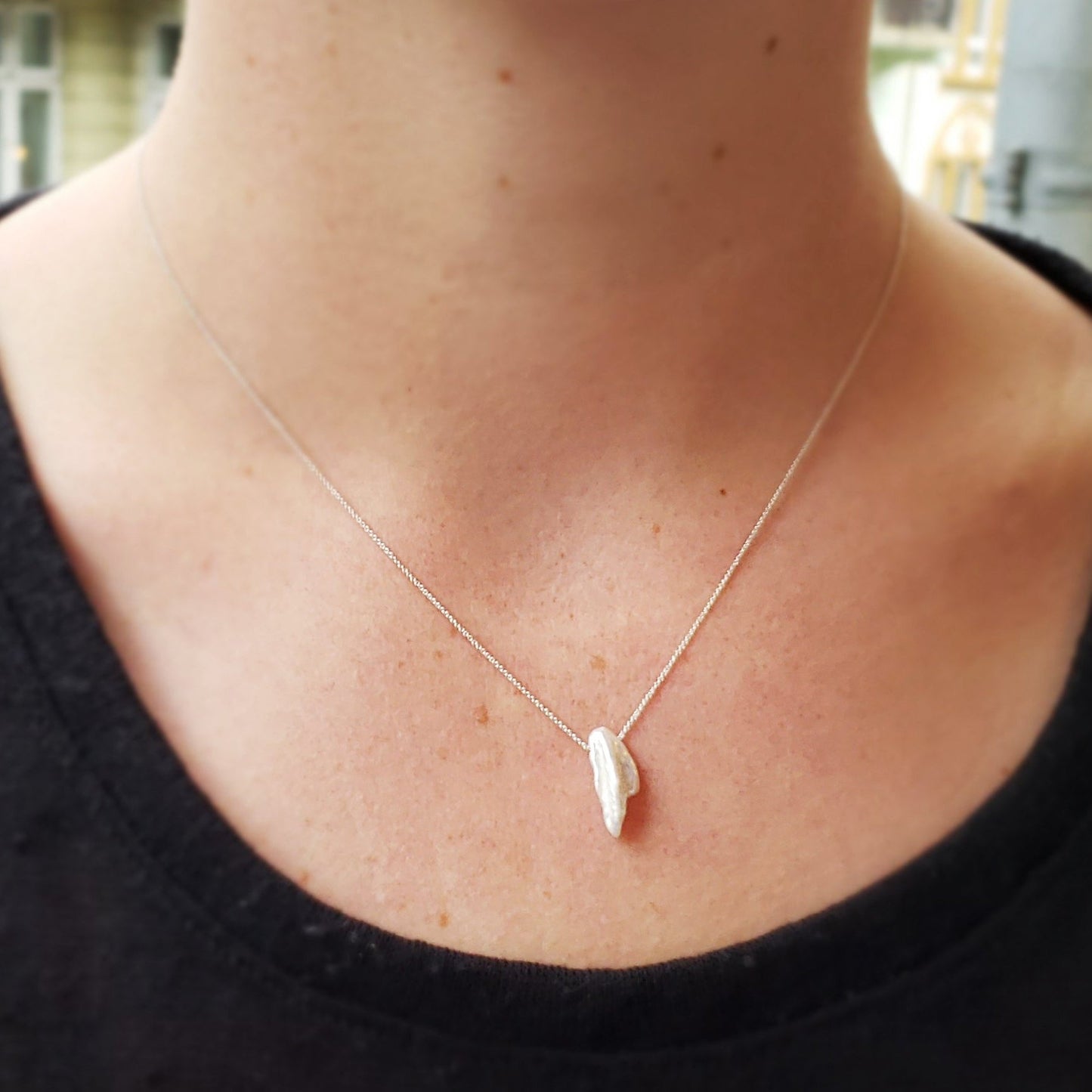 Halskette Perle silber