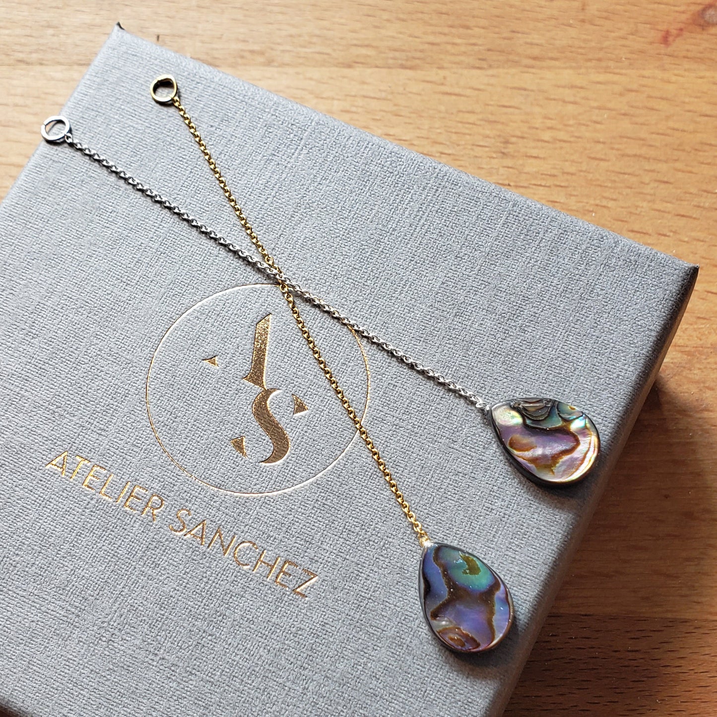 Ohrring silber gold Abalone
