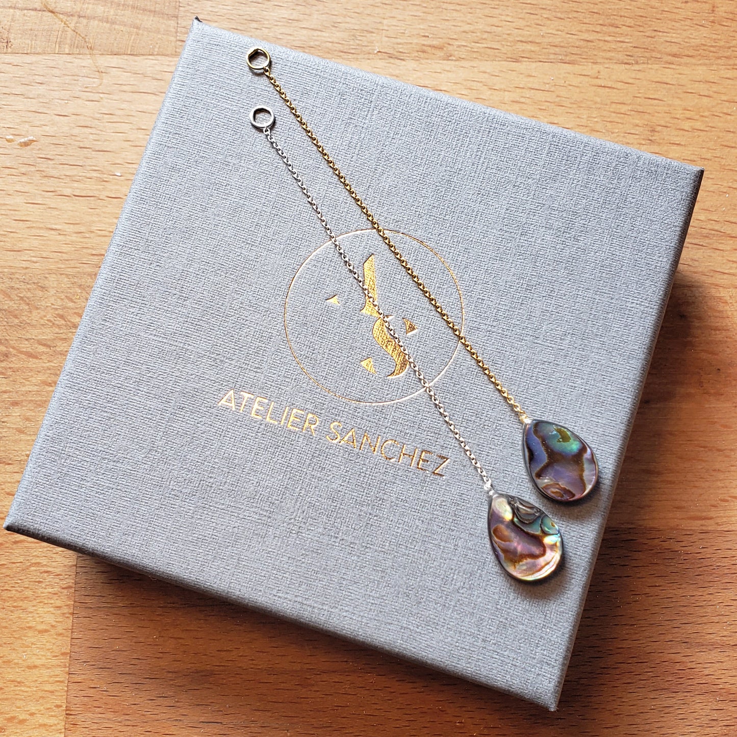 Ohrring silber gold Paua