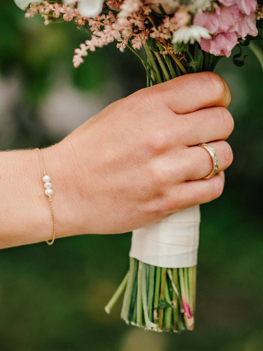 Armband Perlen gold Braut