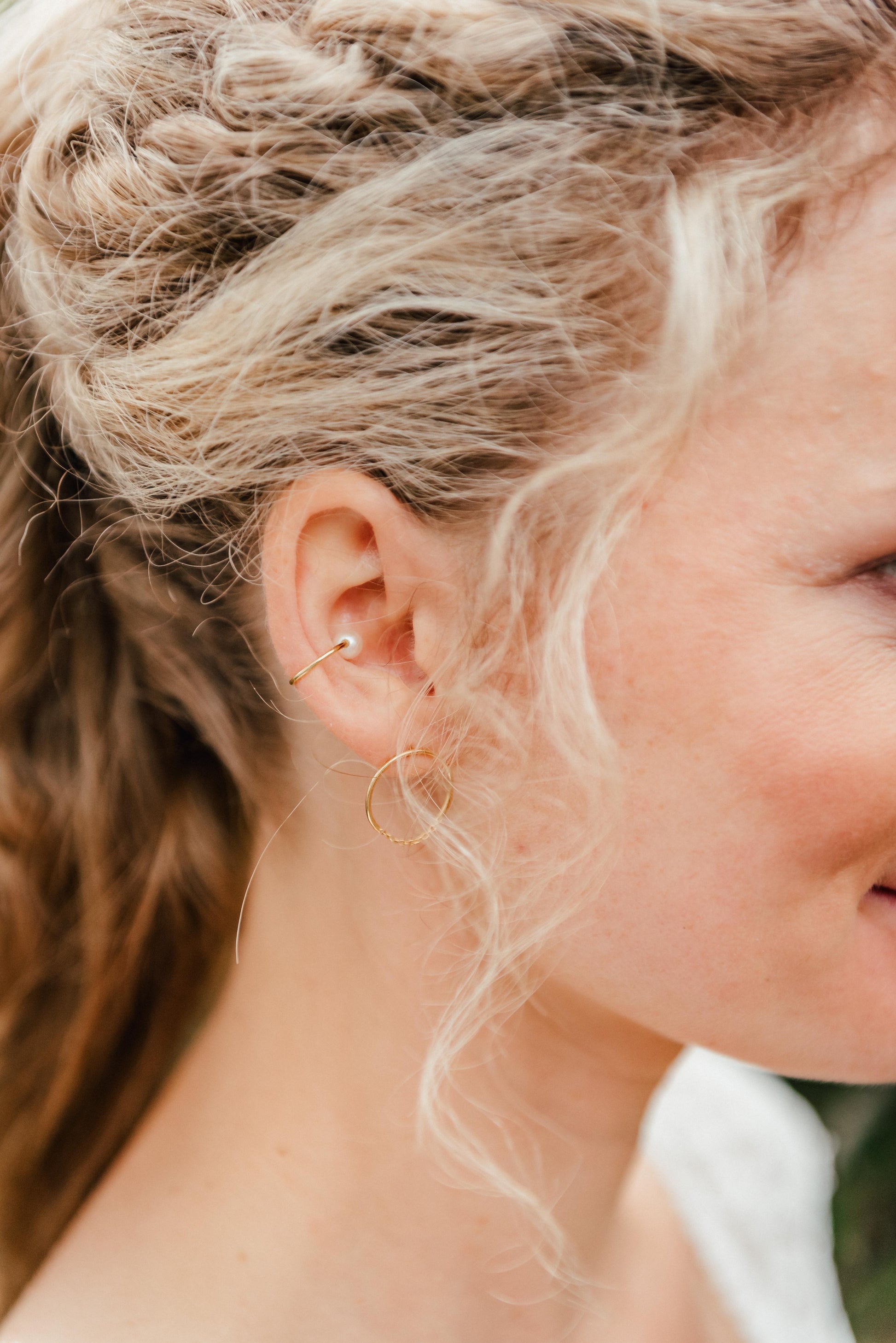 Ear Cuff Perle Gold filigran