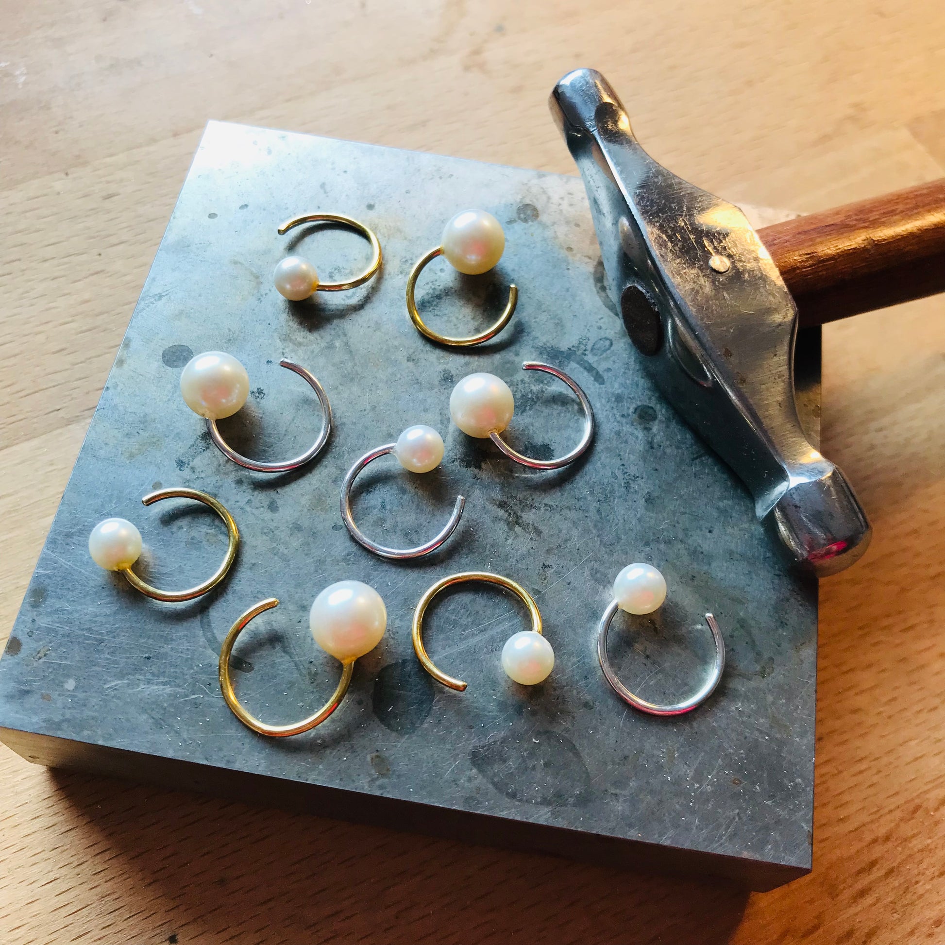 Ear Cuff Perle gold silber
