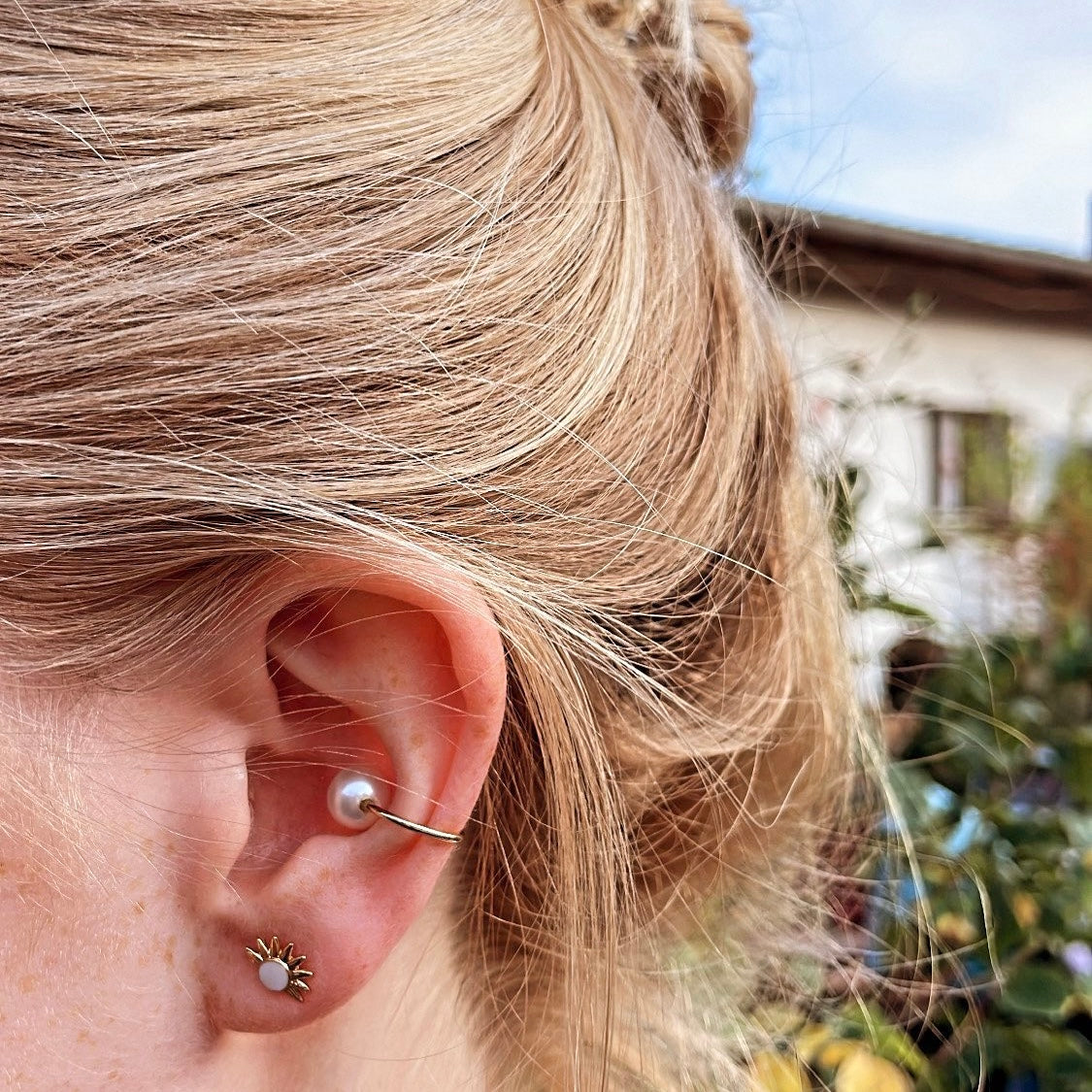 Ear Cuff gold Perle