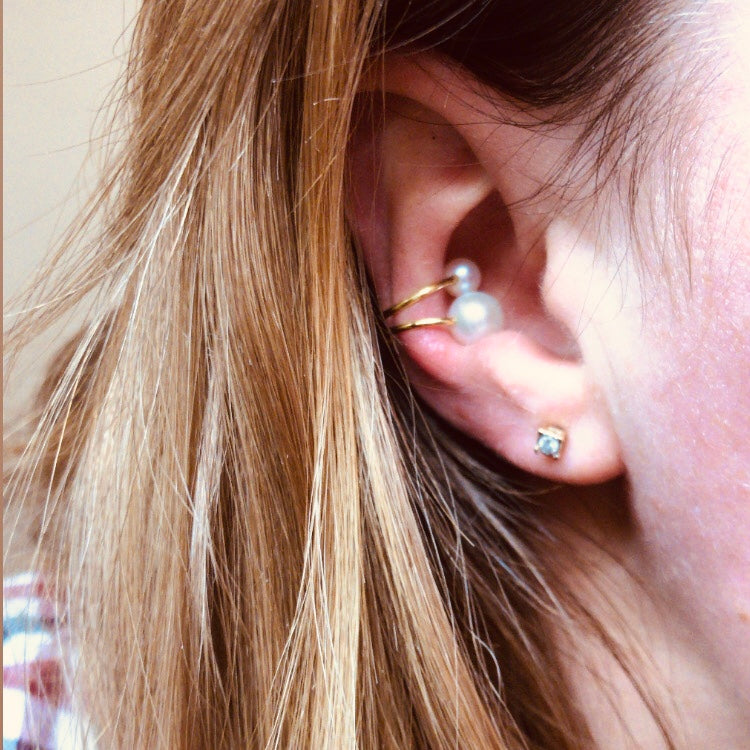 Ear Cuffs Perlen gold