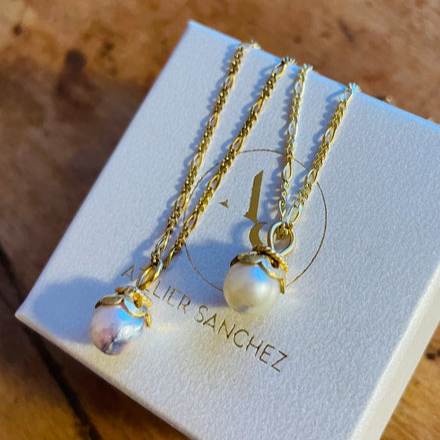 Halskette gold Perle
