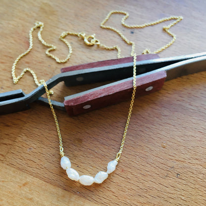 Halskette gold kleine Perlen