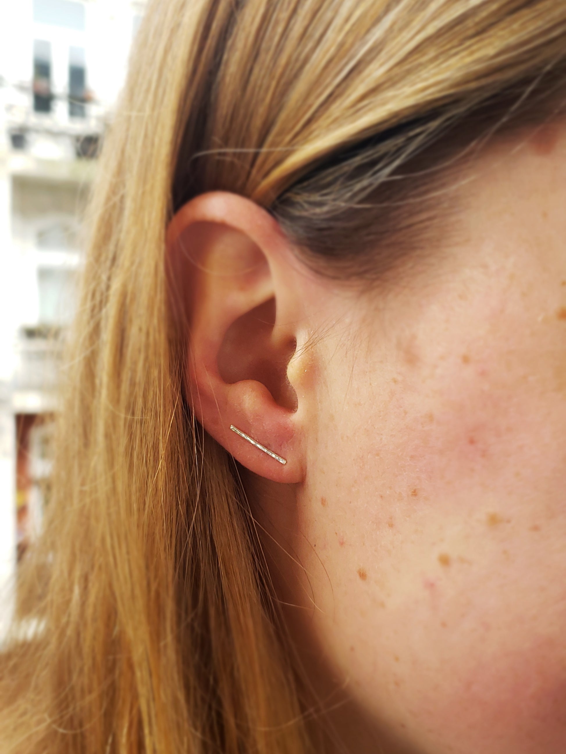 Minimalistische silber Ohrstecker