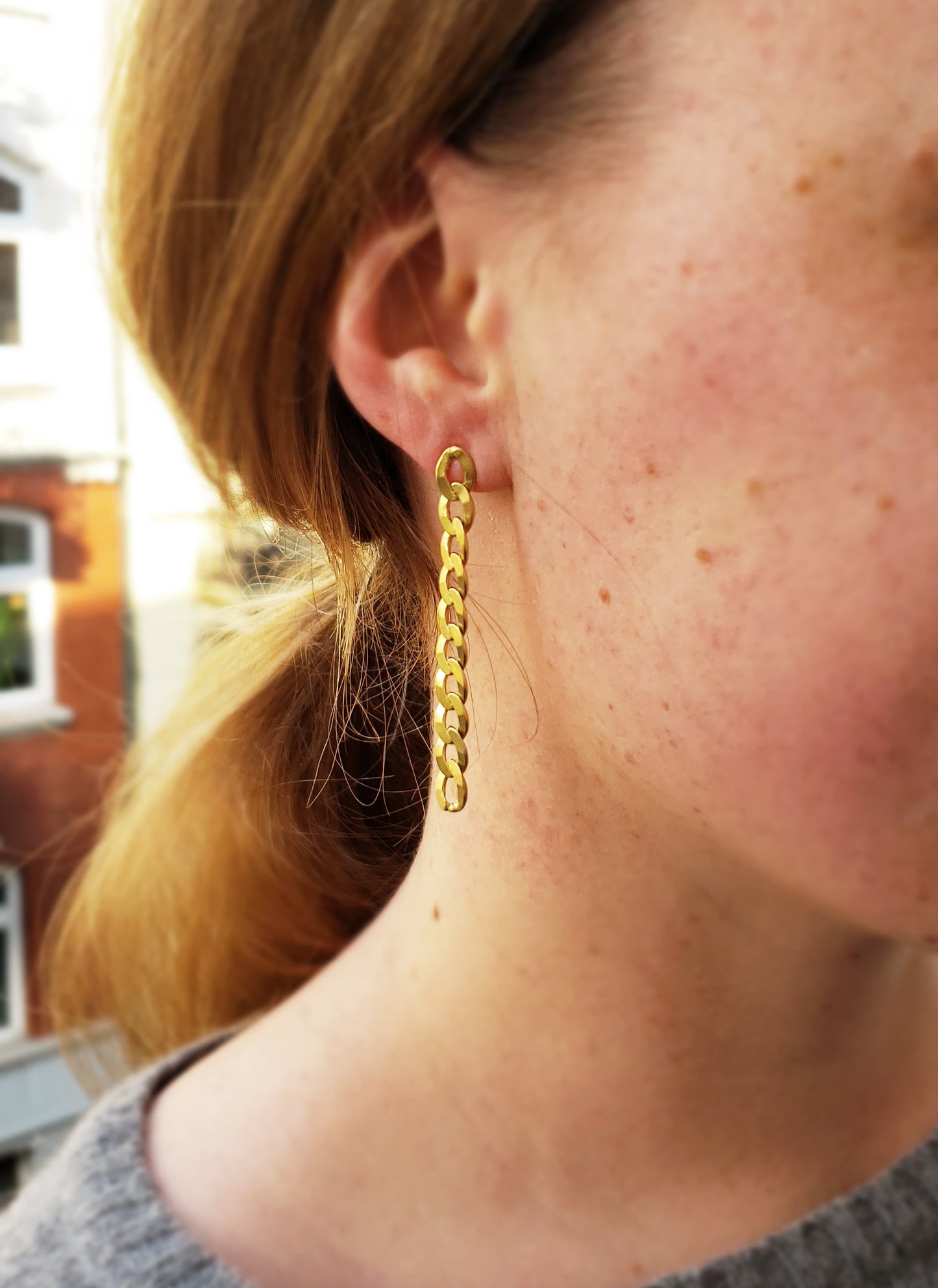 Ohrringe Kette gold