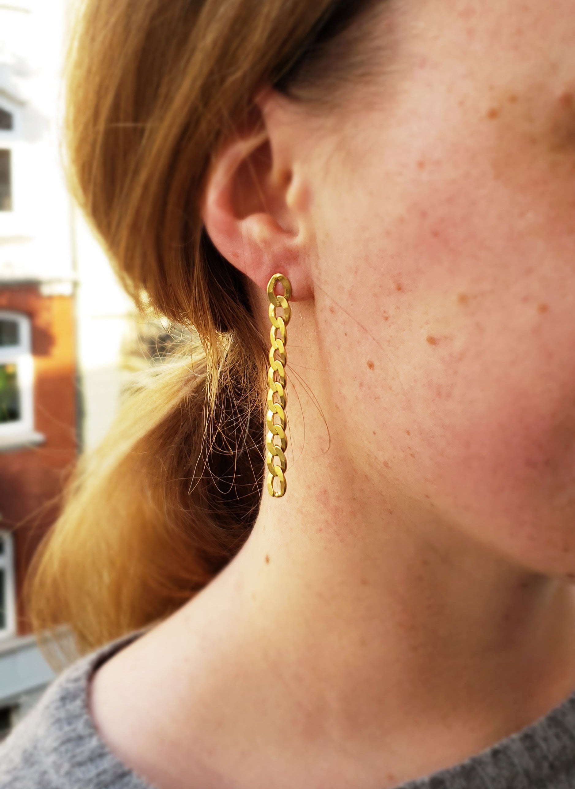 Ohrringe Kette gold