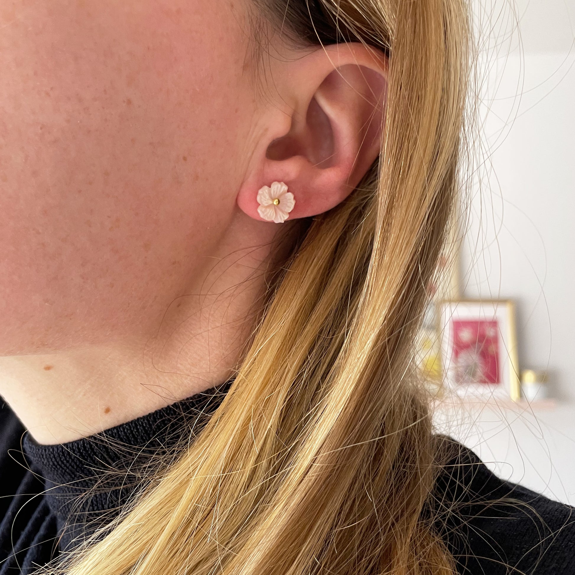 Ohrstecker Blumen rosa
