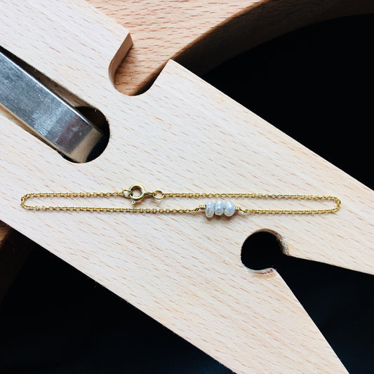 Perlen Armband gold handgemacht