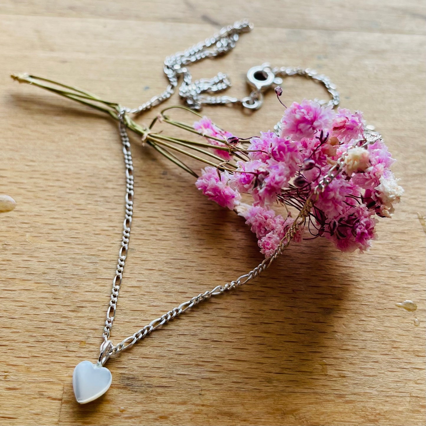 Silber Halskette mit Perlmutt Herz